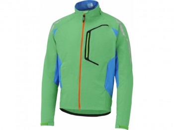 Shimano Hybrid Windbreaker Jacke mit abnehmbaren Ärmeln grün/blau/orange Gr. M